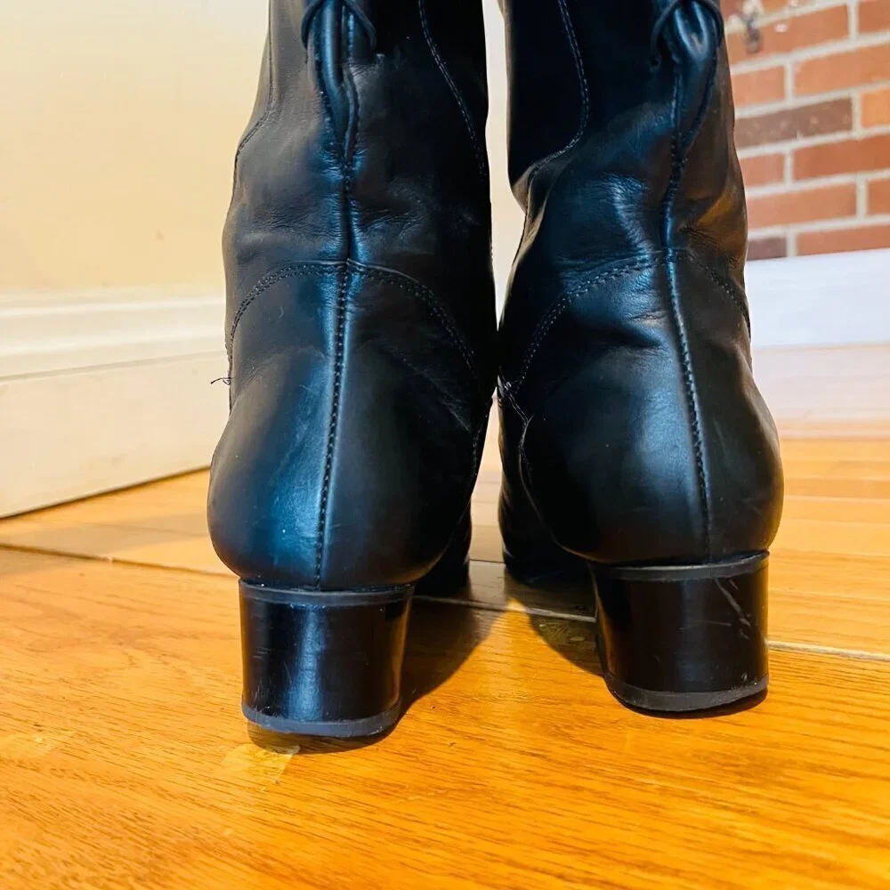Blondo Venise Riding Boot Size 7.5 Wide Calf Black Leather Aqua Protect